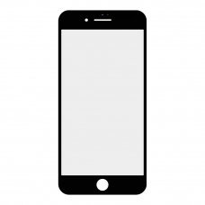 Стекло + OCA  в сборе с рамкой для iPhone 8 Plus олеофобное покрытие (черный)