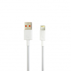 USB Дата-кабель 6А TPE USB-А Apple 8-pin 1 м. (белый)