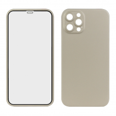 Защита 360° стекло + чехол для iPhone 12 Pro (золото)
