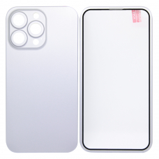 Защита 360° стекло + чехол для iPhone 13 Pro (серебро)