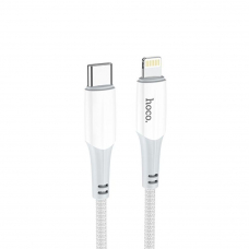 USB-C кабель HOCO X70 Ferry Lightning 8-pin, 3А, PD20W, 1м, нейлон (белый)