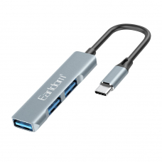 Хаб USB-C Earldom ET-HUB10 3xUSB/Type-C (серый)