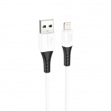 USB кабель HOCO X82 Silicone Lightning 8-pin, 2.4А, 1м, силикон (белый)