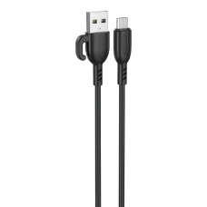 USB кабель BOROFONE BX91 Symbol MicroUSB, 2.4А, 1м, PVC (черный)