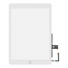 Тачскрин для Apple iPad 6 (2018) (A1893, A1954) + серебряная кнопка HOME с микросхемой (белый)