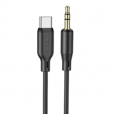 Аудиокабель BOROFONE BL18 USB Type-C, 1м, силикон (черный)