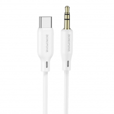 Аудиокабель BOROFONE BL18 USB Type-C, 1м, силикон (белый)