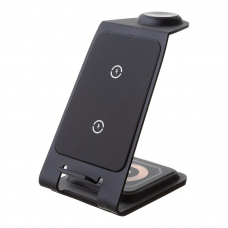 Беспроводное зарядное устройство 3 in 1 Ultra Thin Wireless Charger S9 (черное/коробка)