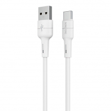 USB кабель BOROFONE BX30 Silicone Type-C, 3А, 1м, силикон (белый)