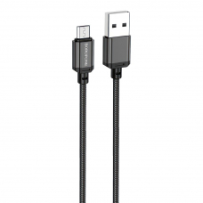 USB кабель BOROFONE BX87 Sharp MicroUSB, 2.4А, 1м, нейлон (черный)