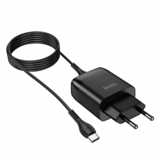 СЗУ HOCO C72Q Glorious 1xUSB, 3А, 18W, QC3.0 + USB кабель Type-C, 1м (черный)