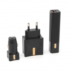 Комплект 3 в 1 LDNIO Home charger& Car charger& Power bank 3 in 1 CC200 EU (черный)