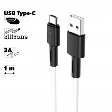 USB кабель BOROFONE BX31 Soft Silicone Type-C, 3А, 1м, силикон (черный)
