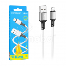Кабель USB - Lightning (для iPhone) Borofone BX83 (2.4A, силикон, термостойкий) Белый