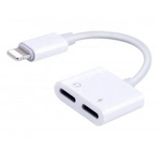 Переходник разветвитель для iPhone Наушники Lightning + зарядка Переходник разветвитель для iPhone Наушники Lightning + зарядка