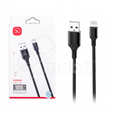 Кабель USB - Lightning (для iPhone) XO NB143 (2.4A, оплетка ткань) Черный