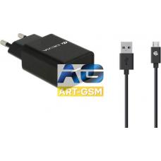 Набор сетевое зарядное устройство на 1 USB порт Devia Smart Charger Suit 2.1A + кабель Micro-USB для