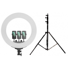 Набор: Кольцевая светодиодная лампа с 3-мя держателями M22 (55 см) LED Soft Ring Light + Штатив 210 см. (white) Набор: Кольцевая светодиодная лампа с 3-мя держателями M22 (55 см) LED Soft Ring Light + Штатив 210 см. (white)