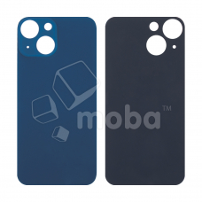 Задняя крышка для iPhone 13 mini Синий (стекло, широкий вырез под камеру, логотип)