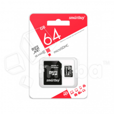 Карта памяти MicroSDXC 64GB Class 10 Smartbuy + SD адаптер