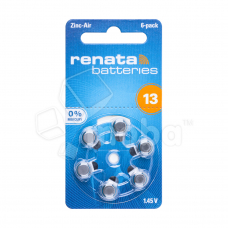Батарейка ZA13 Renata Zinc Air 1.45V для слуховых аппаратов (6 шт. в блистере)