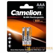 Аккумулятор бытовой Camelion R03 AAA BL2 NI-MH 600mAh (2/24/480) Аккумулятор бытовой Camelion R03 AAA BL2 NI-MH 600mAh (2/24/480)