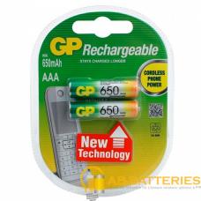 Аккумулятор бытовой GP R03 AAA BL2 NI-MH 650mAh в пластиковой упаковке (2/20/200) Аккумулятор бытовой GP R03 AAA BL2 NI-MH 650mAh в пластиковой упаковке (2/20/200)