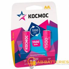 Аккумулятор бытовой Космос R6 AA BL2 NI-MH 1500mAh (2/24/288) Аккумулятор бытовой Космос R6 AA BL2 NI-MH 1500mAh (2/24/288)