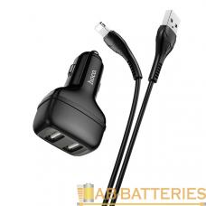 Автомобильное З/У HOCO Z36 2USB 2.1A с кабелем Lightning черный (1/14/140) Автомобильное З/У HOCO Z36 2USB 2.1A с кабелем Lightning черный (1/14/140)
