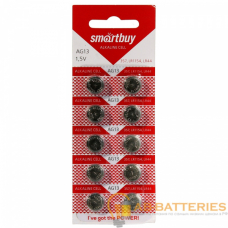 Батарейка Smartbuy G13/LR1154/LR44/357A/A76 BL10 Alkaline 1.5V CN (10/100/2000) Батарейка Smartbuy G13/LR1154/LR44/357A/A76 BL10 Alkaline 1.5V CN (10/100/2000)