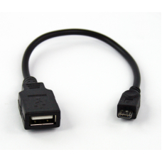 OTG Кабель USB (f) - microUSB (m) (черный, европакет)