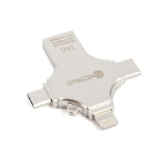 OTG Flash накопитель COTEetCI U3 Zinc Alloy U 16Gb USB/Lightning 8-pin/Type-C/MicroUSB (серая)