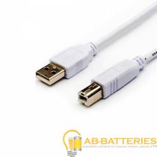 Кабель Atcom USB (m)-USB B (m) 0.8м силикон стаб.напр. белый (1/10/500) Кабель Atcom USB (m)-USB B (m) 0.8м силикон стаб.напр. белый (1/10/500)