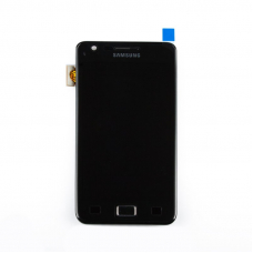 LCD дисплей для Samsung Galaxy S II GT-I9100 в сборе с тачскрином и передней панелью (черный)