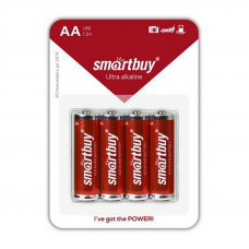 Батарейка алкалиновая Smartbuy LR6 AA 4шт в пленке