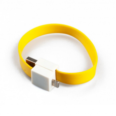 USB Дата-кабель на большом магните плоский для Apple Lightning 8-pin (желтый/европакет)