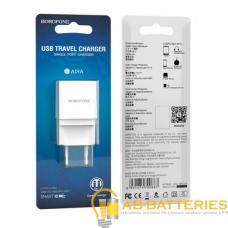 Сетевое З/У Borofone BA19A 1USB 1.0A белый (1/65/260) Сетевое З/У Borofone BA19A 1USB 1.0A белый (1/65/260)