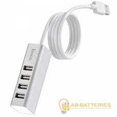 USB-Хаб HOCO HB1 4USB USB (m) серебряный (1/12/120) USB-Хаб HOCO HB1 4USB USB (m) серебряный (1/12/120)