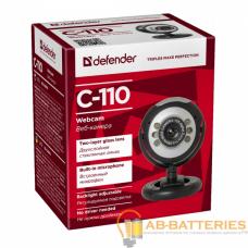 Веб-камера Defender C-110 CMOS 640x480 0.3Мп USB+Jack 3.5мм черный (1/50) Веб-камера Defender C-110 CMOS 640x480 0.3Мп USB+Jack 3.5мм черный (1/50)
