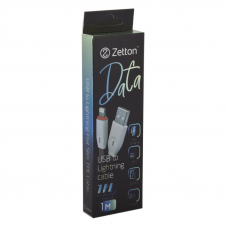 USB кабель Zetton USB SyncCharge Flat Slim TPE Data Cable USB to Lightning плоский пластиковые разьемы (серый) ZTUSBFSTGYA8