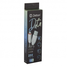 USB кабель Zetton USB SyncCharge Flat Slim TPE Data Cable USB to USB-C плоский пластиковые разьемы (серый) ZTUSBFSTGYUC
