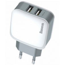 Сетевое зарядное устройство Baseus Letour Dual U Charger 2xUSB EU (ZCL2B-B02) (white) Сетевое зарядное устройство Baseus Letour Dual U Charger 2xUSB EU (ZCL2B-B02) (white)