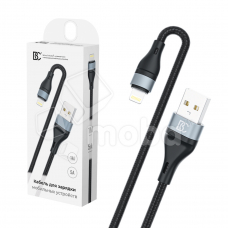 Кабель USB - Lightning (для iPhone) BC X57 (5A, оплетка ткань) Черный