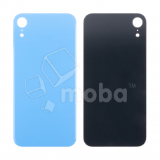 Задняя крышка для iPhone Xr Голубой (стекло, широкий вырез под камеру, логотип) - Премиум