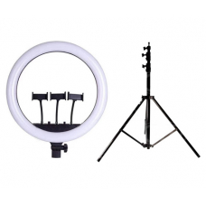 Набор: Кольцевая светодиодная лампа с 3-мя держателями M18S (45 см.) LED Soft Ring Light + Штатив 210 см. (white) Набор: Кольцевая светодиодная лампа с 3-мя держателями M18S (45 см.) LED Soft Ring Light + Штатив 210 см. (white)