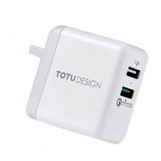 Сетевое зарядное устройство Totu Design Adapter Super Series (AC25) QC3.0, 2 х USB (white)