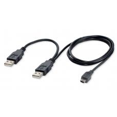 Кабель USB 2.0 для внешних жестких дисков (USB mini) с дополнительным питанием (black) Кабель USB 2.0 для внешних жестких дисков (USB mini) с дополнительным питанием (black)