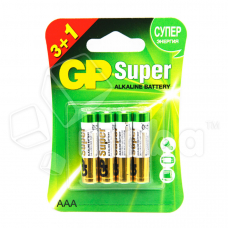 Батарейка AAA LR03 GP Super Alkaline 1.5V (4 шт. в блистере) Батарейка AAA LR03 GP Super Alkaline 1.5V (4 шт. в блистере)