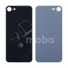 Задняя крышка для iPhone 8 Черный (стекло, широкий вырез под камеру, логотип)