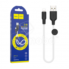 Кабель USB - Lightning (для iPhone) Hoco X21 Plus (2.4A, силикон, термостойкий, 0.25 м) Белый